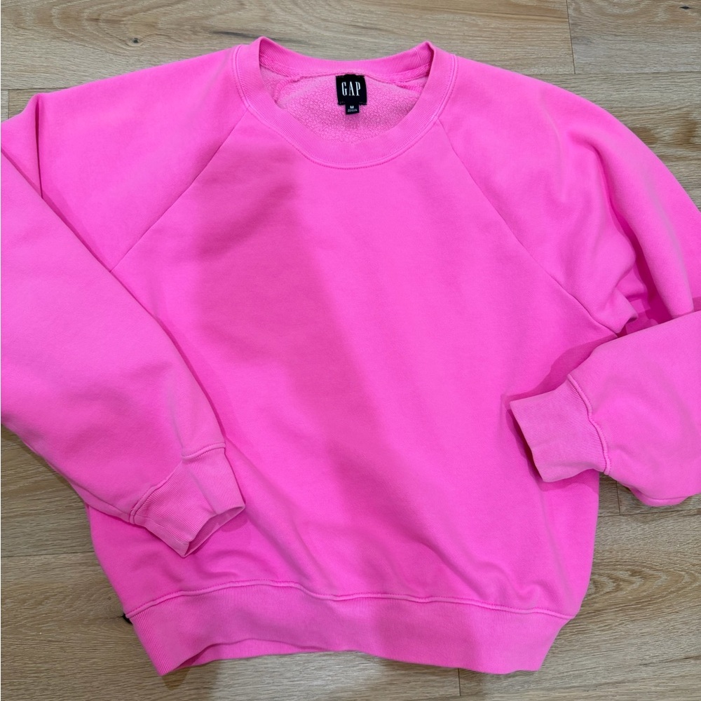 GAP VintageSoft Raglan Sweatshirt Neon Pink